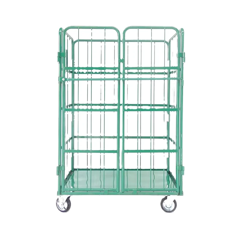 Industrial Warehouse Heavy Duty Carbon Steel Foldable Logistics Transport Roll Cage Trolley
