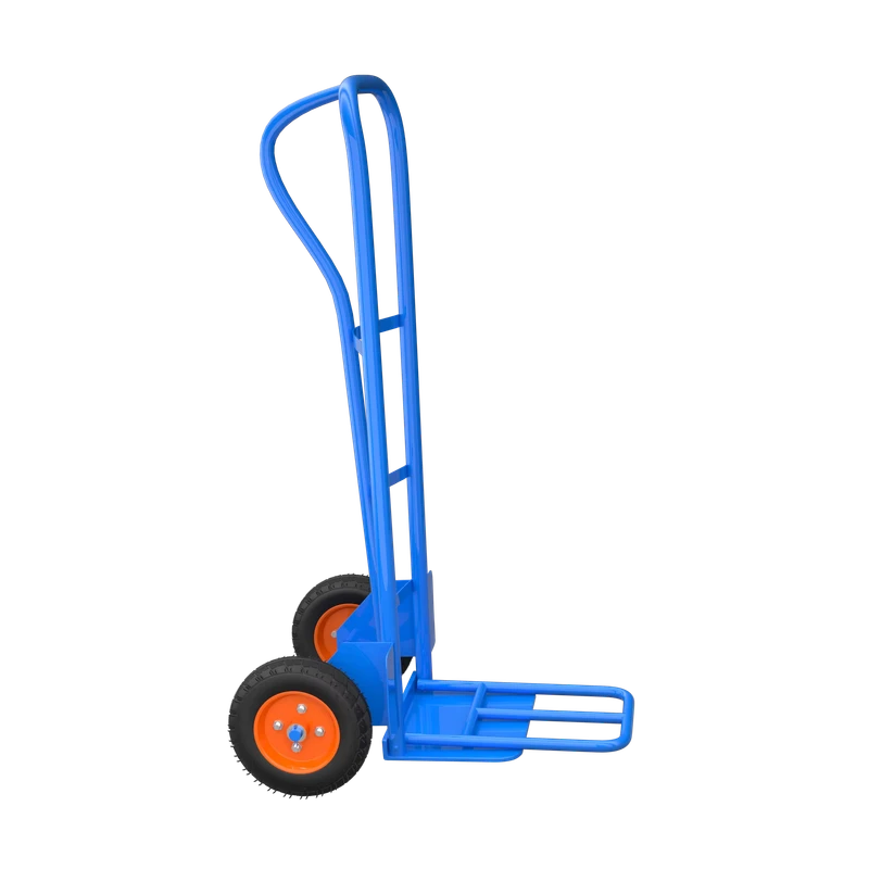 Industrial Warehouse Heavy Duty Platform Handle Steel Hand Truck Trolley With Inflatable Wheel solid Core Wheel