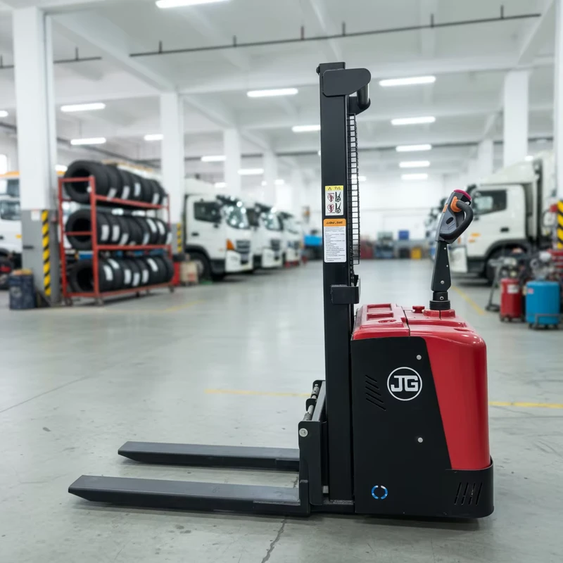 JG K Adjustable Height Configurable Mast Industrial Grade Heavy Duty Manual Stacker Forklift Truck for Indoor Outdoor