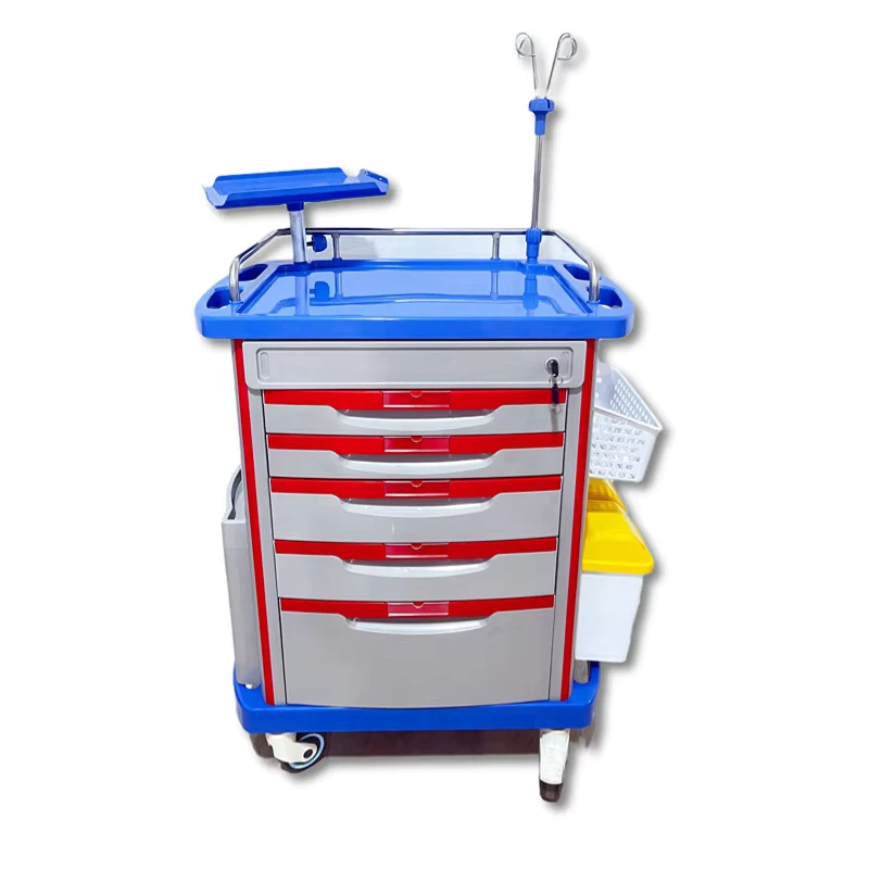 JIAMAILUN Hospital Trolley Multifunctional Steel & Plastic Emergency Rescue Drug Delivery Vehicle Model JML 821 1 Year Warranty