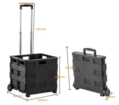 JOIN Shopping Cart Spinner Folding Luggage Telescopic Handle Shopping Trolley With Wheel Foldable Shopping Cart