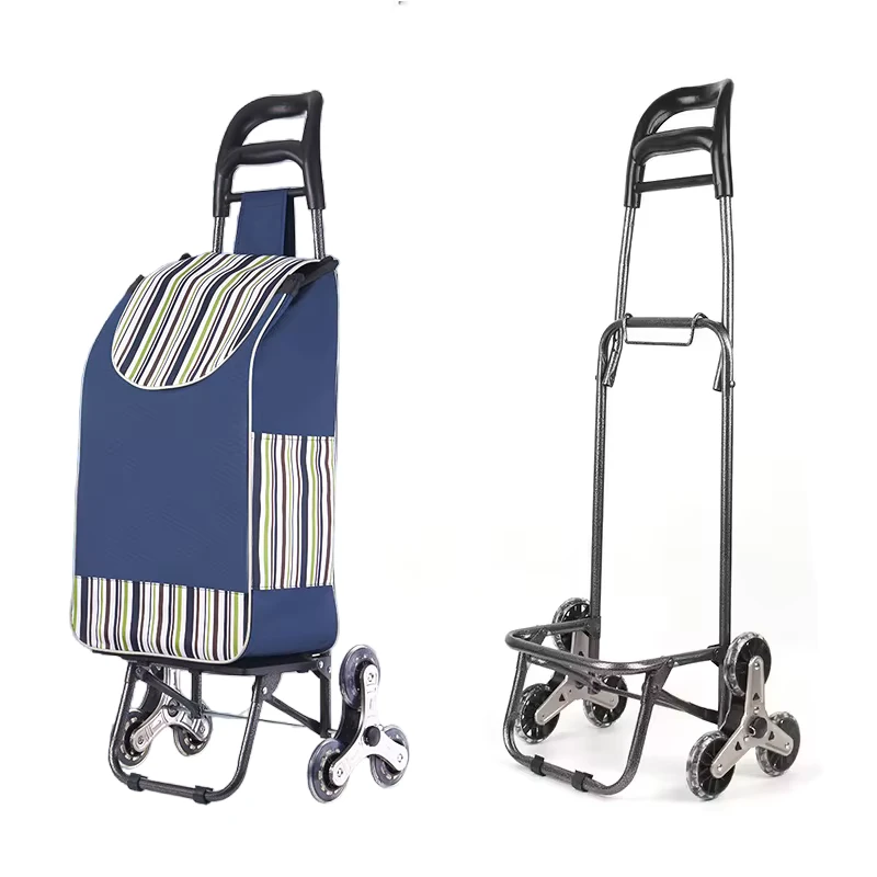 JX Manufacturer Durable Folding Shopping Cart Trolley Detachable Bag Wheel Portable Market Climb Stairs Handle