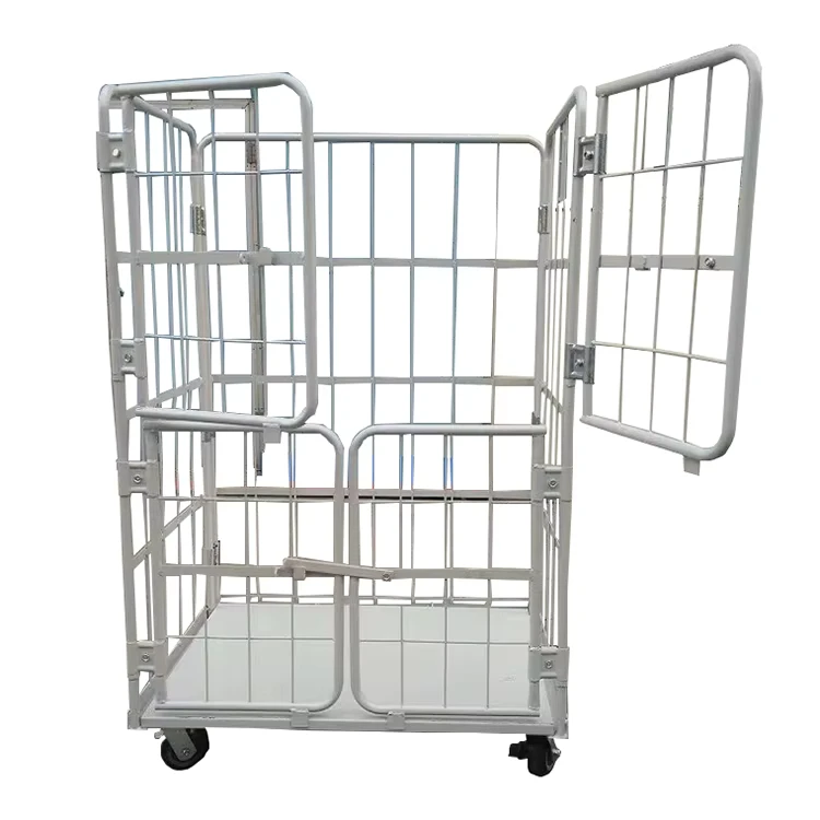 Japanese Style Heavy Duty Nestable Foldable Roll Container Cargo Trolley Industrial Logistic Pallet Trolley