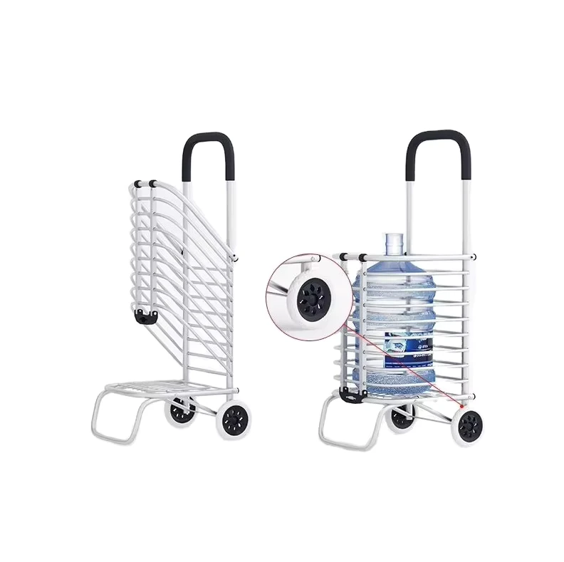 Jielai Folding Shopping Cart Lightweight Aluminum Alloy Grocery Shopping Cart Foldable Portable Trolley