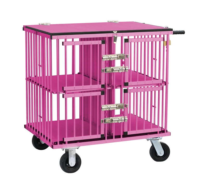 KB 511 Durable Locks Aluminum Pet Cage Aluminum Travel Carrier Pet Grooming Cart