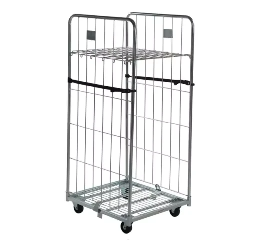 Kainan Z Frame Zinc Steel Collapsible Demountable 2 Sides Roll Trolley Storage Logistics Transit Cage