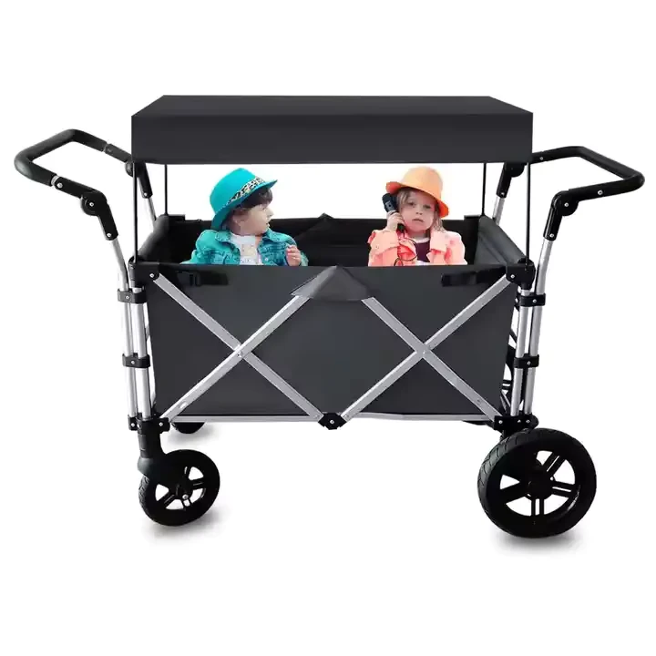 Kids Beach Park Camping Shopping Wagon Stroller Outdoor Sports Cart Folding Wagon With Sunshade