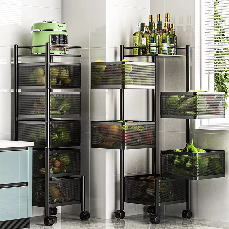 Kitchen Storage Rotatable Shelf 5 Layers Vegetable or Fruit Storage Rack