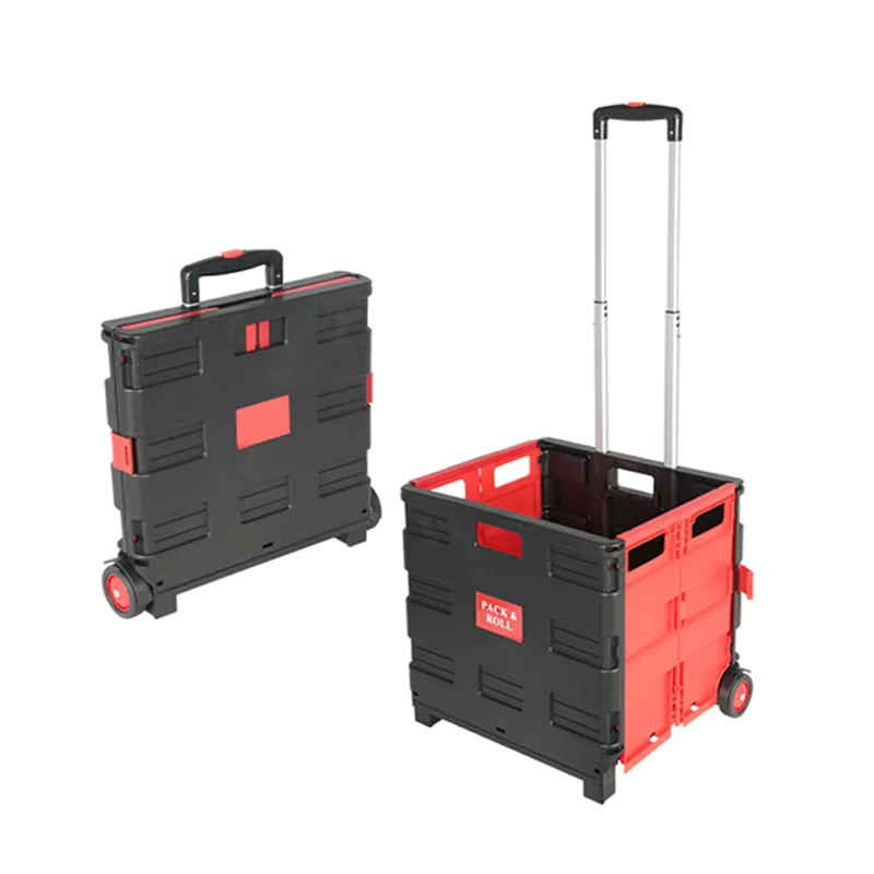 Korean Plastic Folding Shopping Cart Trolley