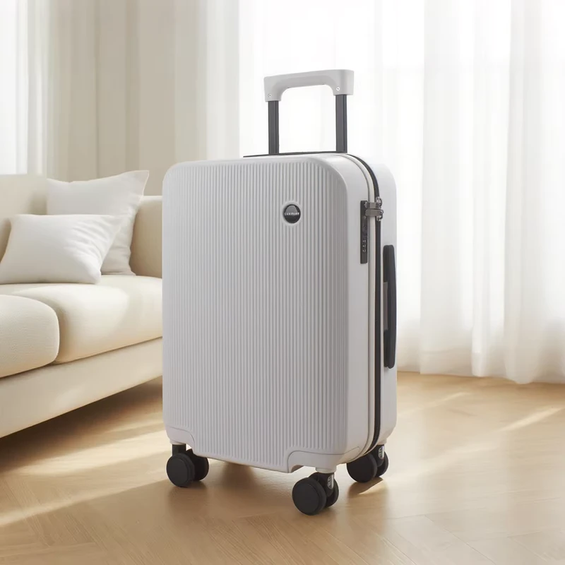 Korean Style Custom Light Weight Simple Travel Carry-on Luggage Classic Trolley Suitcase Made of PC Material