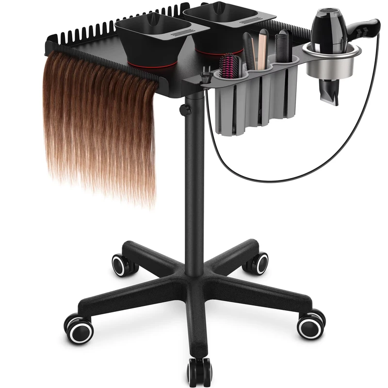 LE Hair Tray Adjustable Mobile Storage Rack Tool Cart Barbershop Hair Salon Salon Cart