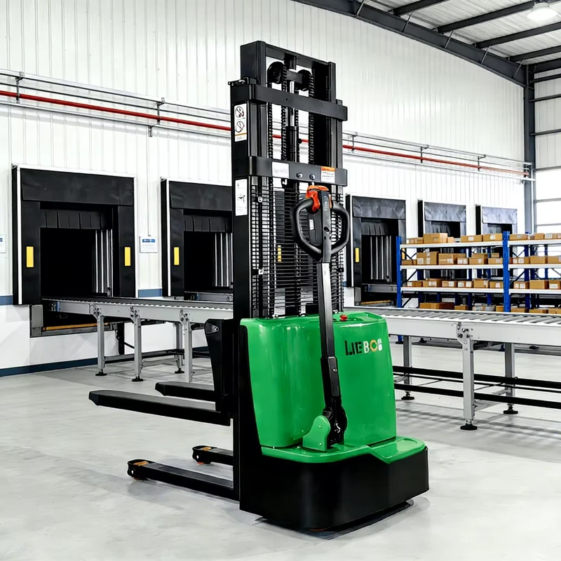 LIEBO Lifting Full Electric Stackers Pallet Stacker Walking Type Electric Stacking Truck Forklift 1200kg Capacity 4×4 Drive