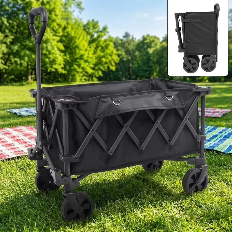 Large Adjustable Table Board Shopping Trolleys Carts Thickened Oxford Fabric Outdoor Stall Foldable Camping Cart