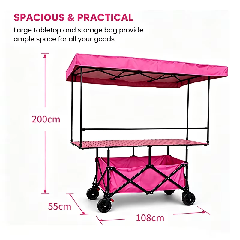 Large Adjustable Table Board Thickened Fabric Gathering Type Outdoor Stall Foldable Camping Cart