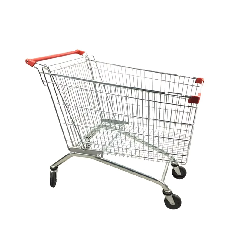 Large Capacity 340L Metal Stainless Hand Push Shopping Cart for Supermarket Convenience Mall