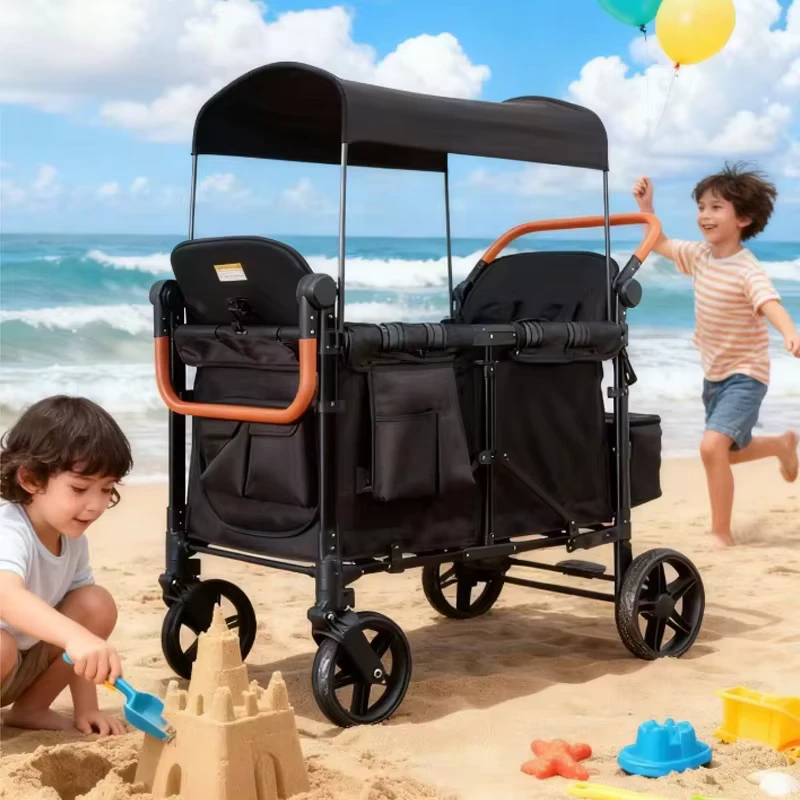 Large Capacity Adjustable and Customizable Baby Stroller Outdoor Camping Stroller with Full Size Awning