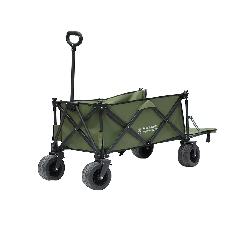 Large Capacity Camping Cart Garden Multipurpose Micro Collapsible Folding Utility Beach Trolley 600D Oxford Cloth