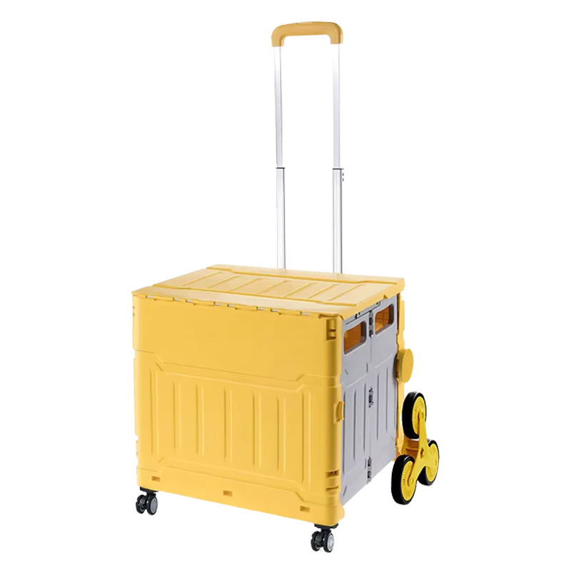 Large Capacity Collapsible Shopping Trolley Cart 2 in 1 Foldable Shopping Cart With 8 Wheels Climb Stairs