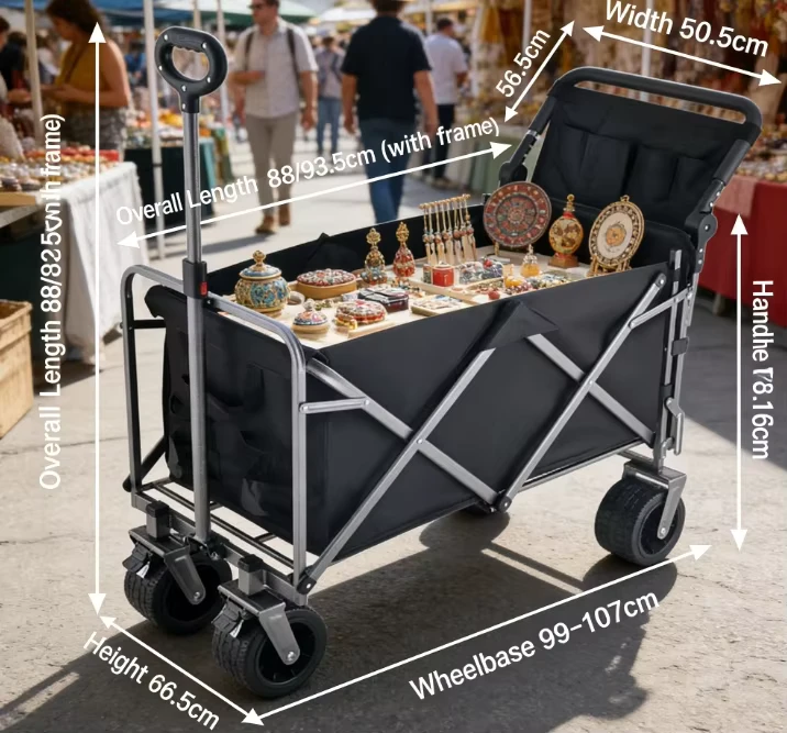 Large Capacity Customized Shopping Trolley Picnic Heavy Duty Camping Foldable Wagon Cart