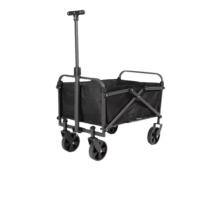 Large Capacity Customized Stainless Steel Platform Shopping Trolley Picnic Heavy Duty Camping Foldable Four Wheel Cart