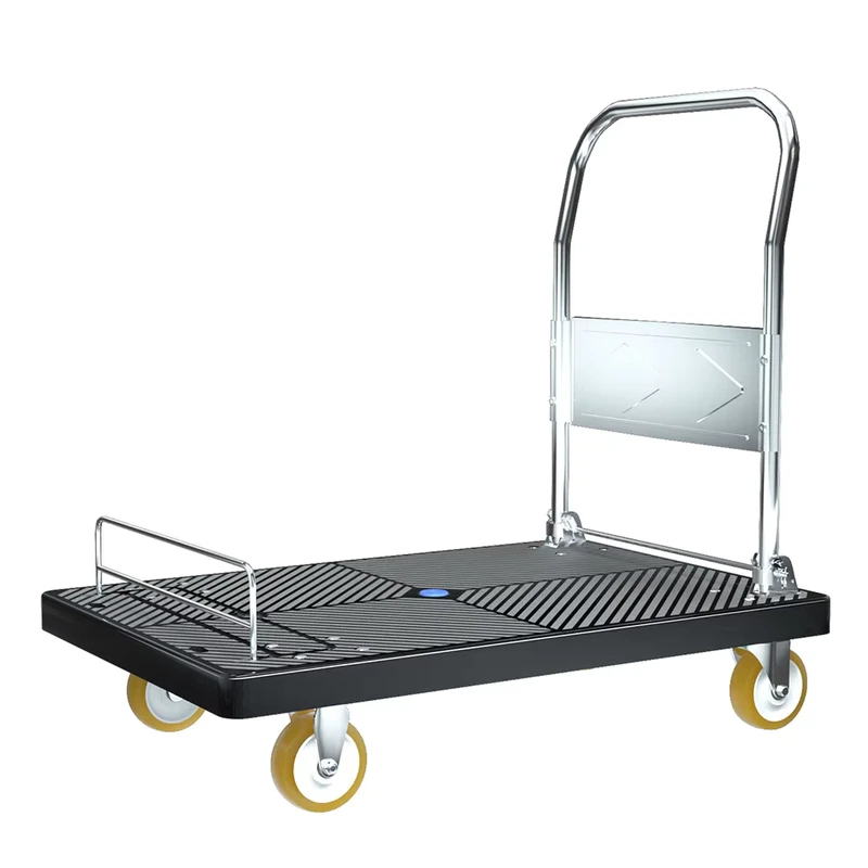 Large Capacity Foldable Container Storage Transport Trolley Simple Platform Truck for Carrying Warehouse Goods
