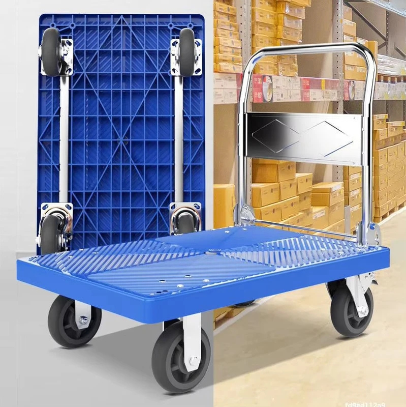 Large Capacity Heavy Duty Enclosed Foldable Plywood Handcart 400kg Load Capacity with Thickened Platform