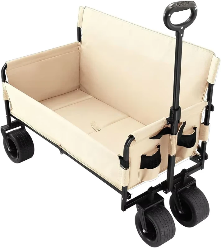Large Capacity Heavy Duty Utility Foldable All Terrain Wheels Shopping Camping Collapsible Garden Cart Beach Wagon