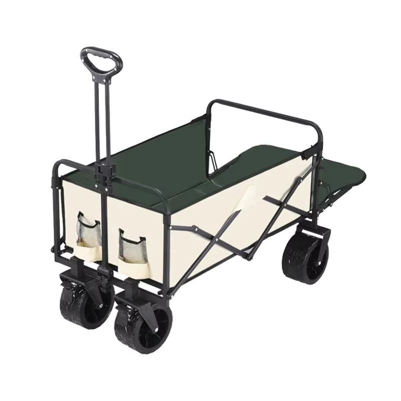 Large Capacity High-Carbon Steel Outdoor Camping Folding Trolley & Stall for Car Use 61.5×20.5x79cm