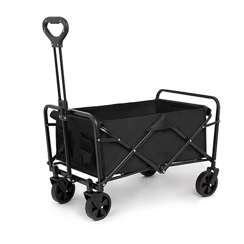 Large Capacity OEM Customized Polyester Platform Shopping Trolley Picnic Heavy Duty Camping Foldable Four Wheel Wagon