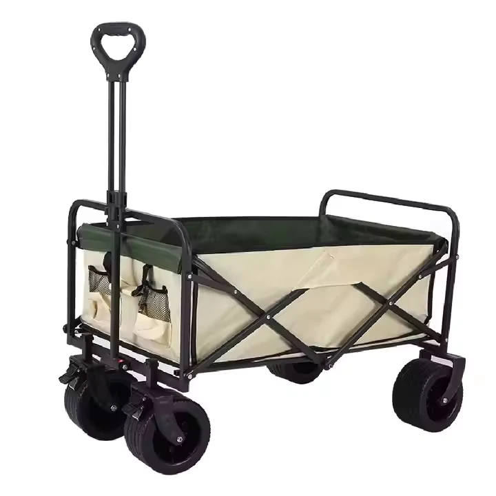 Large Capacity Outdoor Camping Folding Cart Enclosed Structure Hand Pulled Picnic Trailer for Travel Tent OEM Customized Support