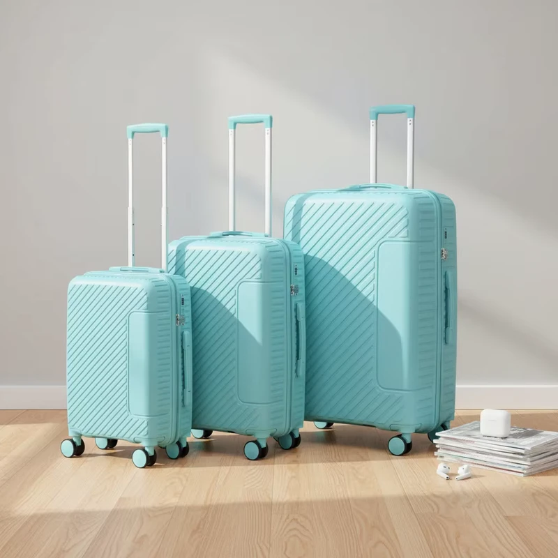 Large Capacity PP Trolley Luggage 20 24 28 Inch Password Lock Suitcase Spinner Wheels Travel Luggage Set Custom Logo