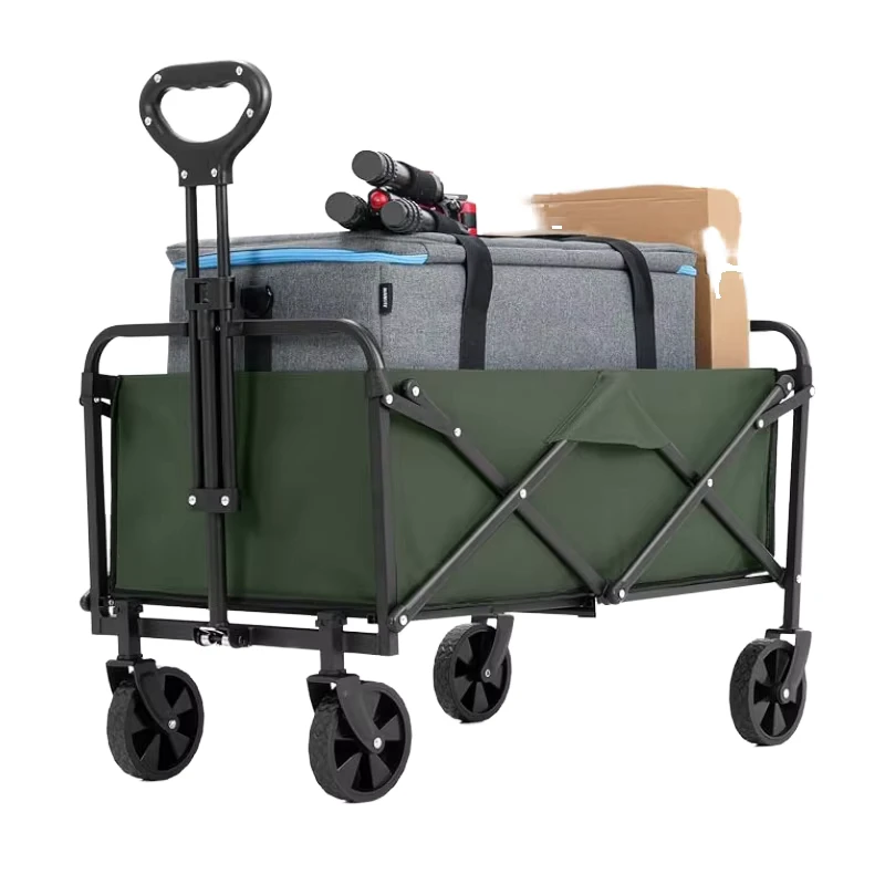 Large Capacity Sports All Terrain Push Camping Trolley Folding Utility Cart Outdoor Camping Garden Wagon
