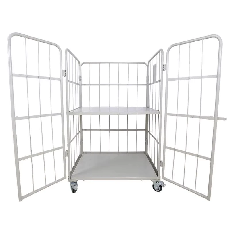 Large Custom Collapsible Heavy Duty Steel Rolling Cage Trolley with 500kg Load Capacity Powder Coated Finish