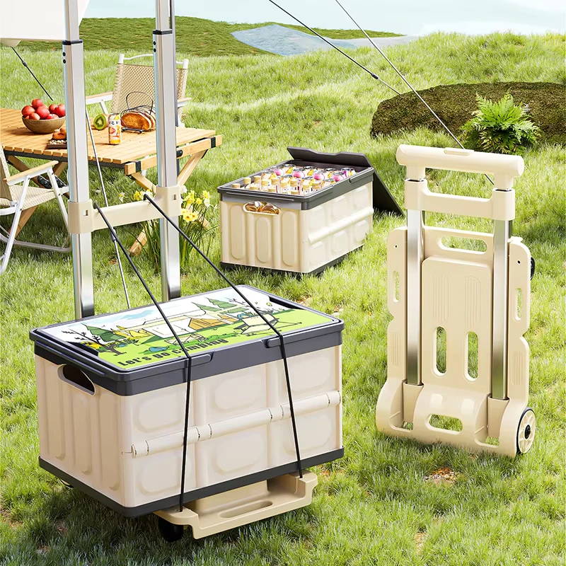 Large Foldable Portable Trolley with Rope for Product Transport