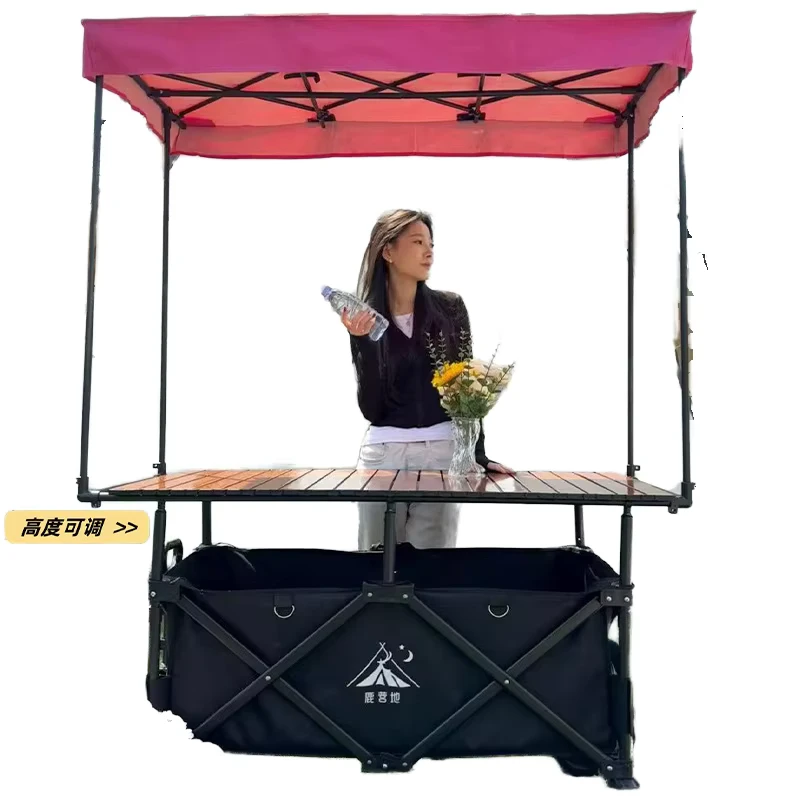 Large Foldable Portable Utility Wagon for Camping & Street Vending Collapsible Storage Outdoor Cart