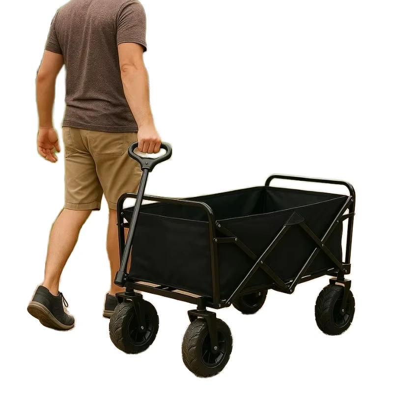 Large Folding Aluminium Platform Shopping Cart Trolley with Four Wheel Design OEM Customizable