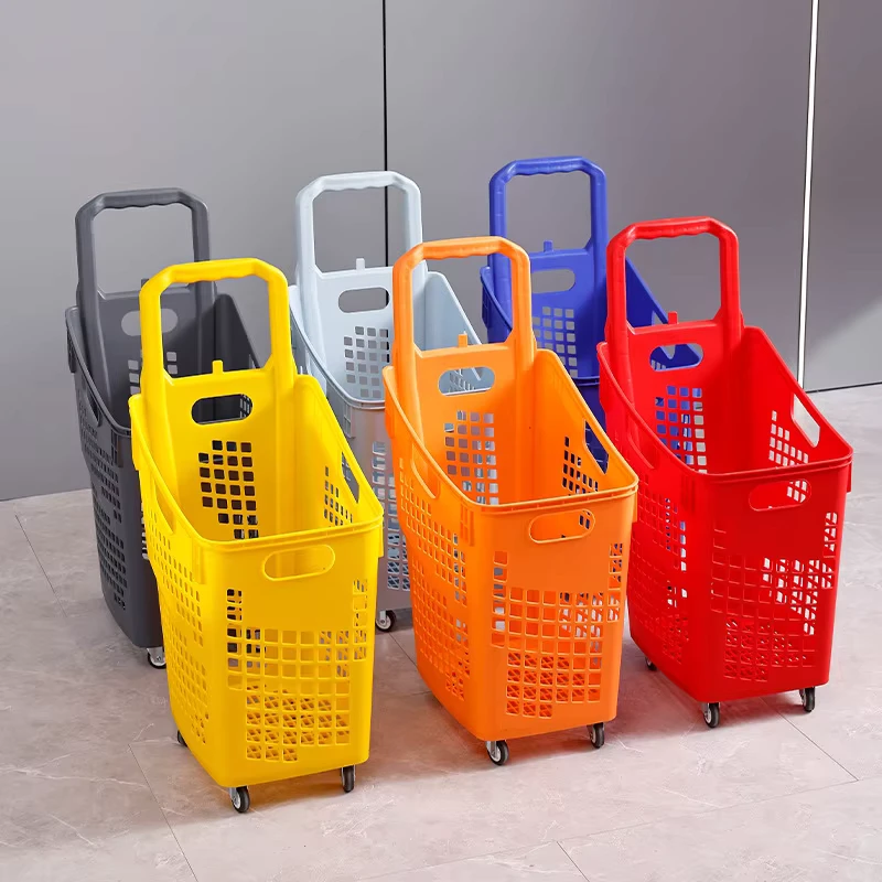 Large Home Use Shopping Cart with Wheels Express Delivery for Convenience Stores & Snack Shops