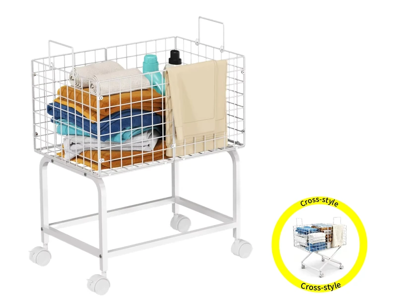 Large Metal Rolling Hamper Cart Removable Laundry Bags Heavy Duty Mobile Sorter Trolley Sustainable Space Saving for Hotel