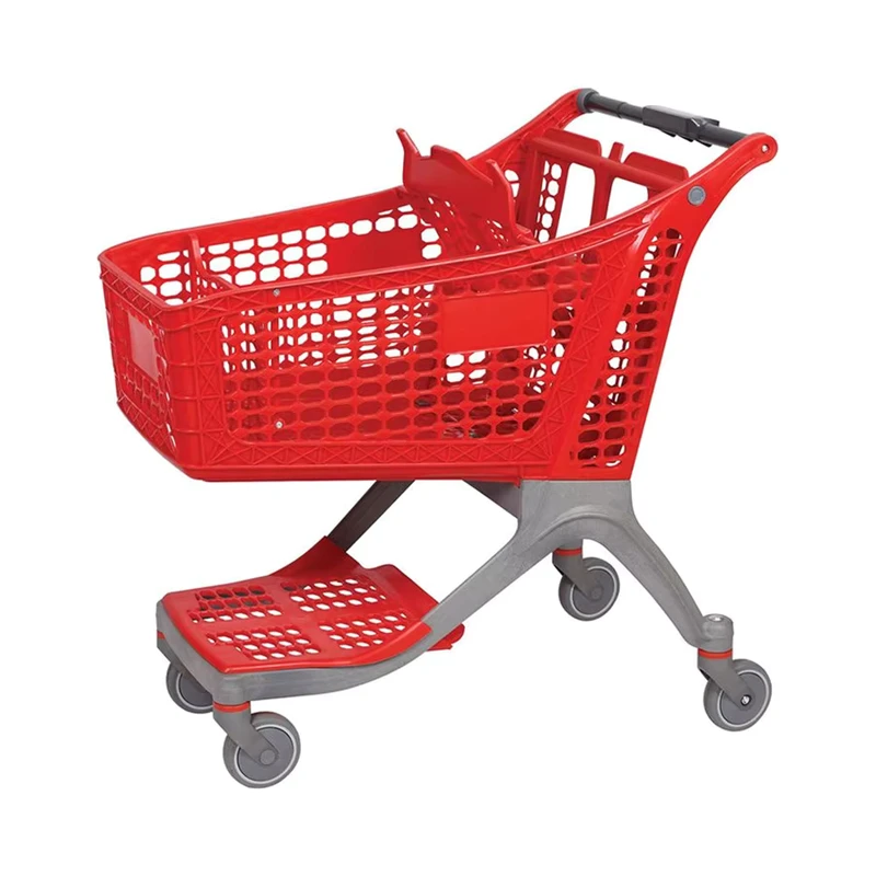 Large Model Plastic Shopping Trolley for Supermarket Shopping Mall