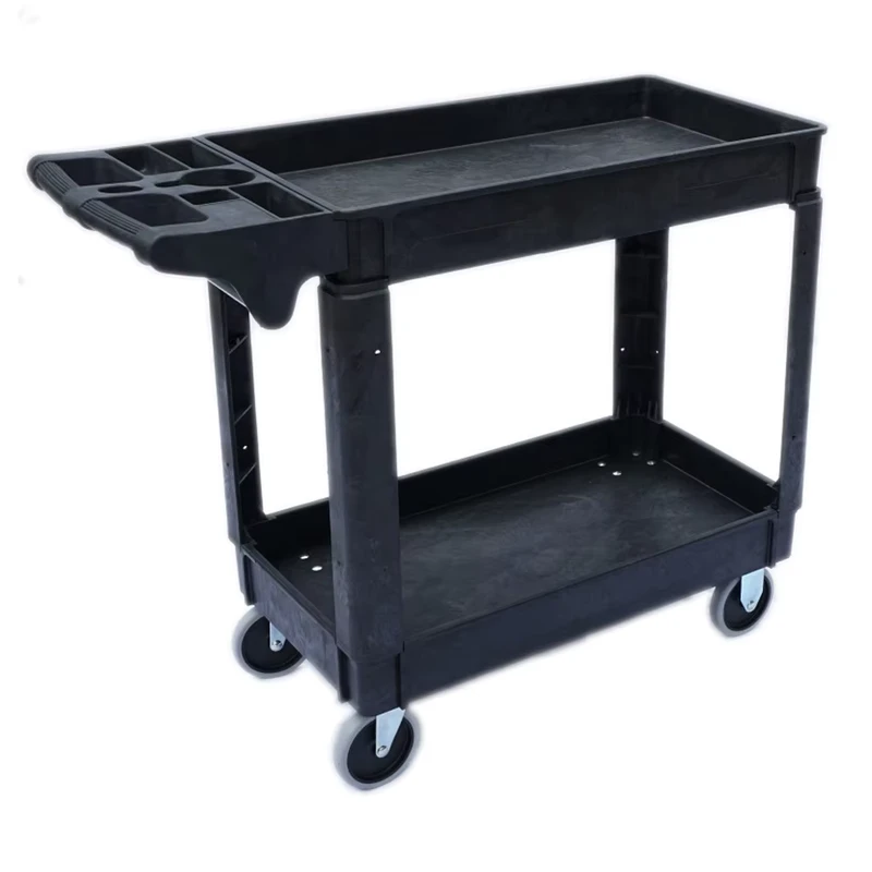 Large Plastic Heavy Duty Multi-purpose Tool Trolley Carrying Trolley Utility Cart Service Cart for Warehouse