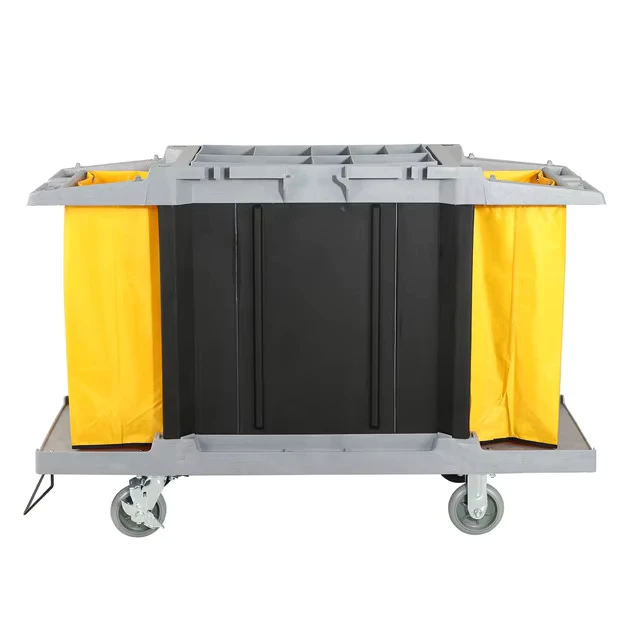 Large Size Multifunctional Hotel Service Cart Cleaning Janitor Cart Housekeeping Janitor Cart Cleaning Products