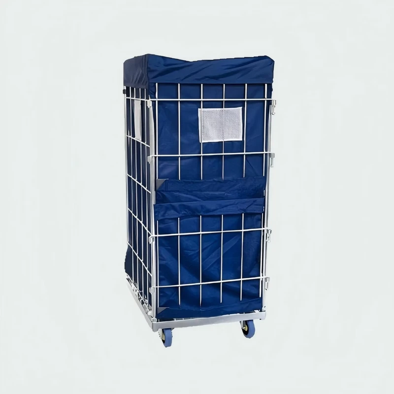 Large Storage Hospital Warehouse Laundry Industry Trolley Roll Cage Container Inside Inner Outer Linen Bag Covers