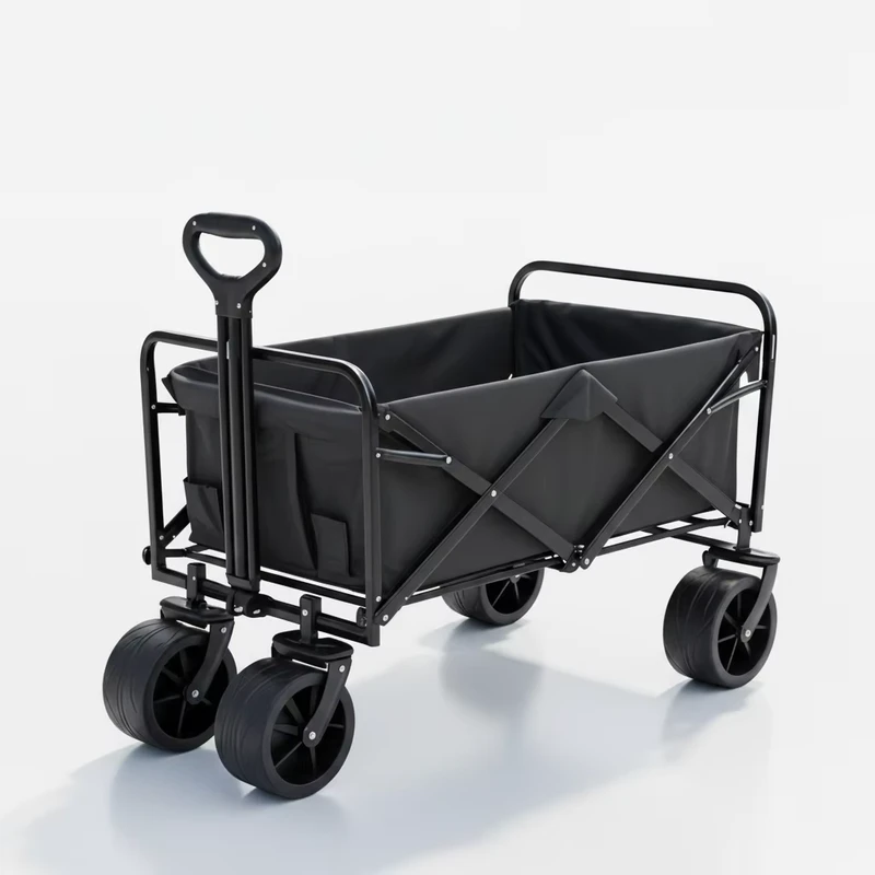 Large Wheels All Terrain Folding Wagon Heavy Duty 175KG Capacity Camping Cart