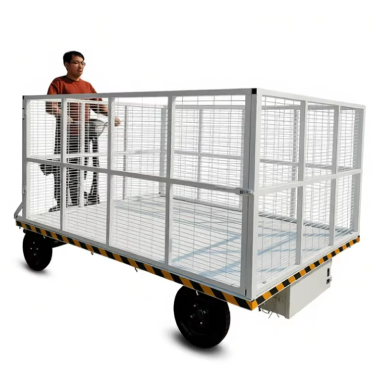 Large sized Heavy Duty Metal Battery Powered Electric Cargo Transport Platform Trolley Carts 1000kg Load Capacity 100cm High
