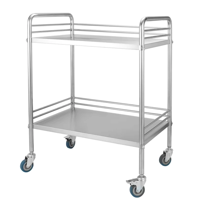 Latest Design Rolling Veterinary Hospital Utility Cart Stainless Steel Medical Trolley