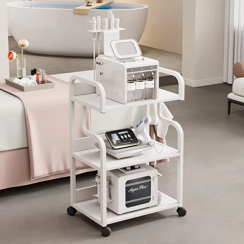 Latest Design Salon Furniture Gold Salon Trolley Removable Beauty Trolley Makeup Storage Trolley