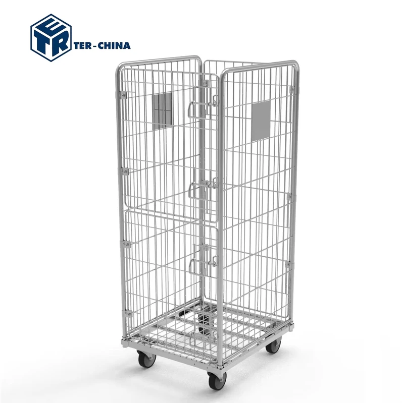 Laundry Roll Cage L710xD800xH1800mm Galvanized Logistic Roll Container Trolley For Linen Laundry Service Cargo Storage Equipment