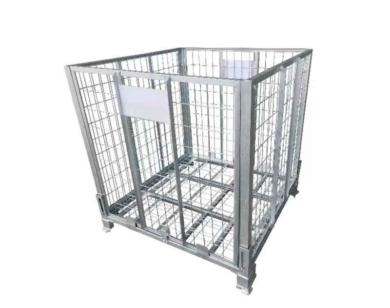 Light Duty 300kgs Loading Capacity 800x500x740 Collapsible Warehouse Foldable Welded Rolling Bulk Container