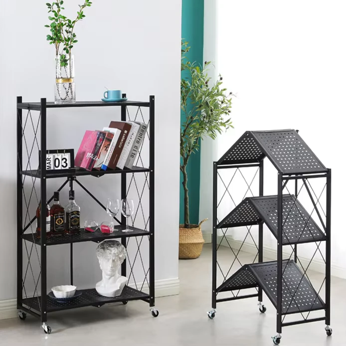 Light Duty Metal Rolling Cart Option Color Push Cart Trolley Household Bathroom Kitchen Trolley With Wheel