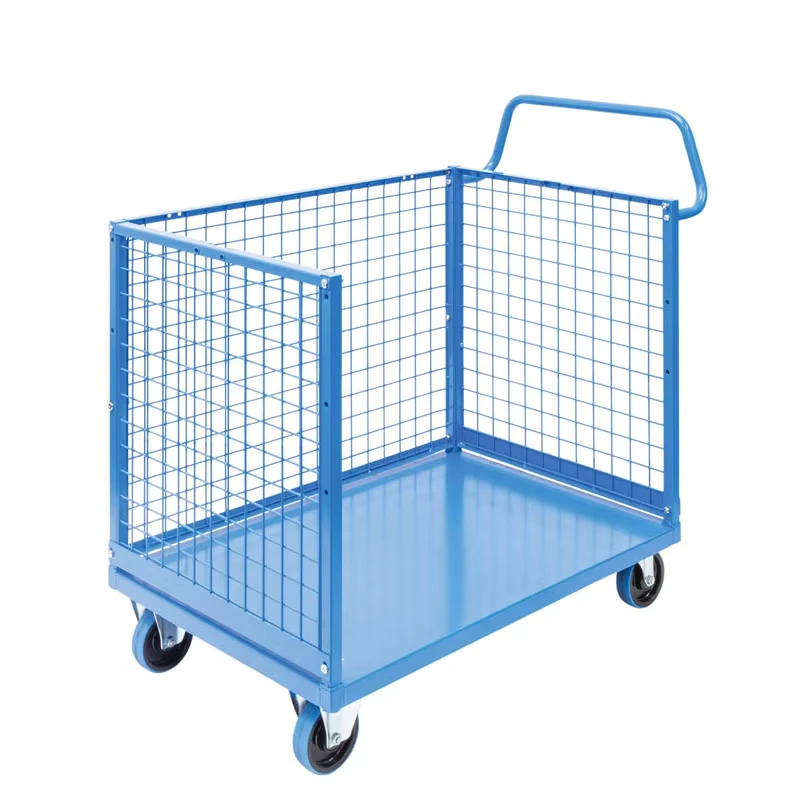 Light Duty Steel Storage Cages Trolley 100kg Pallet Mesh Cage with Wheel Portable Metal Wire Steel Cage Pallet Trolley